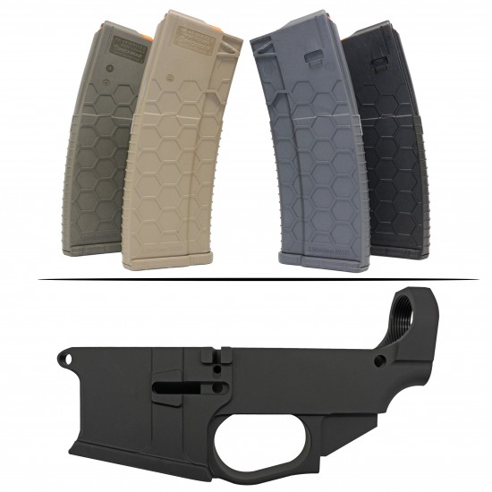 AR-15 80% Billet Lower with Hexmag Series II True 10 Rounds -Color Option AR-15 80% Billet Lower with Hexmag Series II True 10 Rounds -Color Option