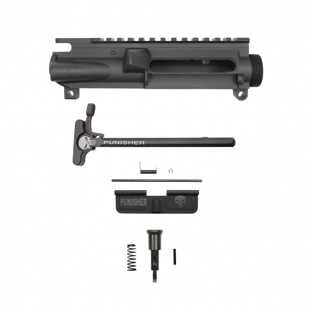 PUNISHER | AR-15 Upper Receiver, Charging Handle LATCH 05, Dust Cover and Forward Assist -Bundle
