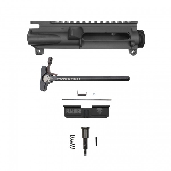 PUNISHER | AR-15 Upper Receiver, Charging Handle LATCH 05, Dust Cover and Forward Assist -Bundle