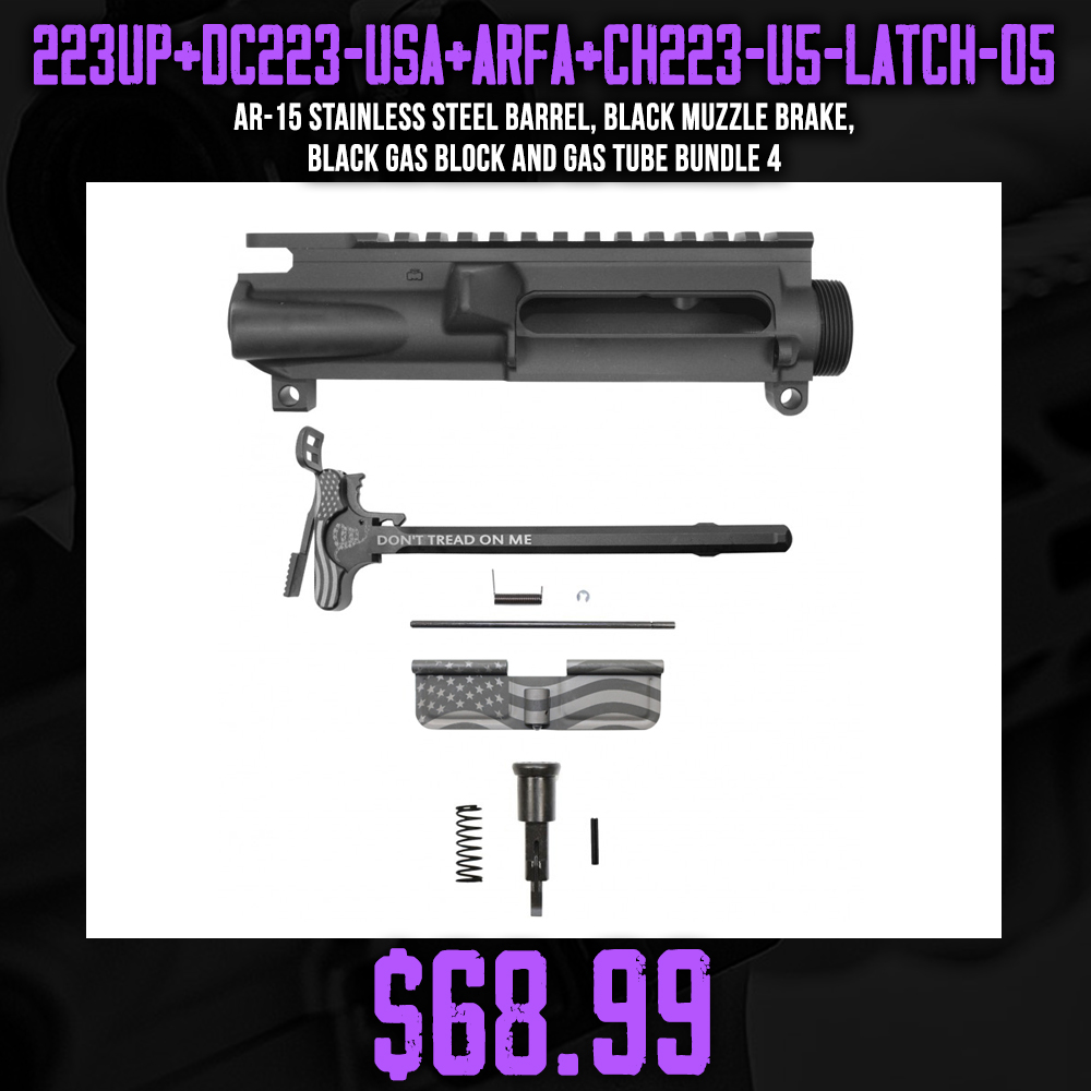 PATRIOTIC| AR-15 / 9mm Upper Receiver, Charging Handle LATCH 05, Dust Cover and Forward Assist -Bundle