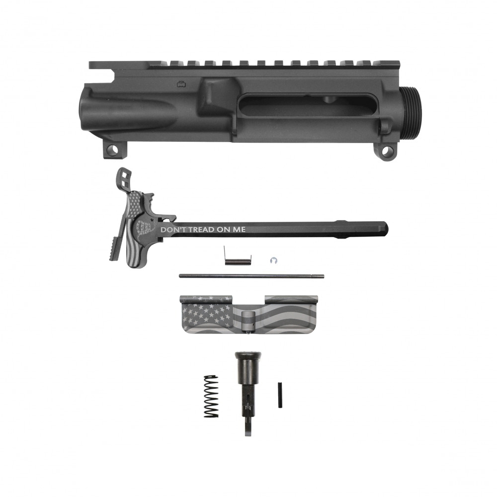 PATRIOTIC| AR-15 / 9mm Upper Receiver, Charging Handle LATCH 05, Dust Cover and Forward Assist -Bundle