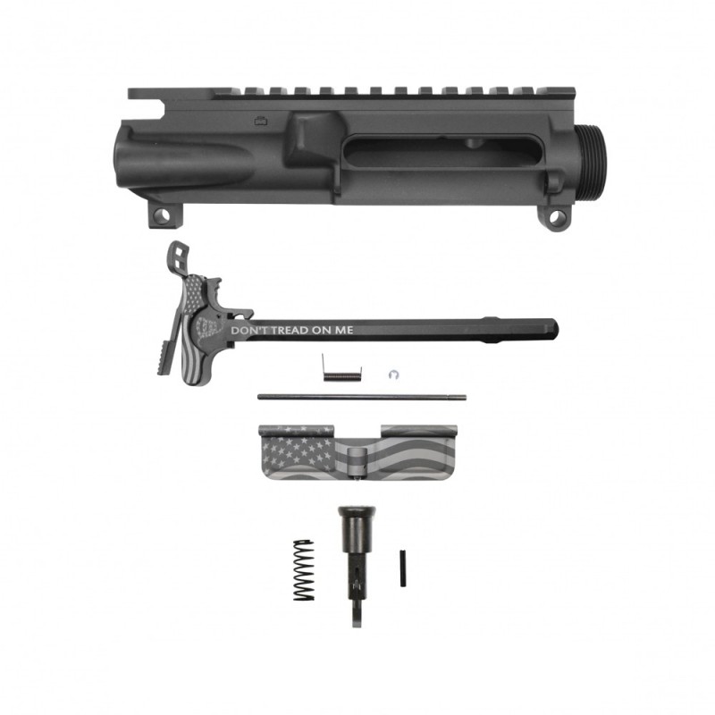 PATRIOTIC| AR-15 / 9mm Upper Receiver, Charging Handle LATCH 05, Dust Cover and Forward Assist -Bundle