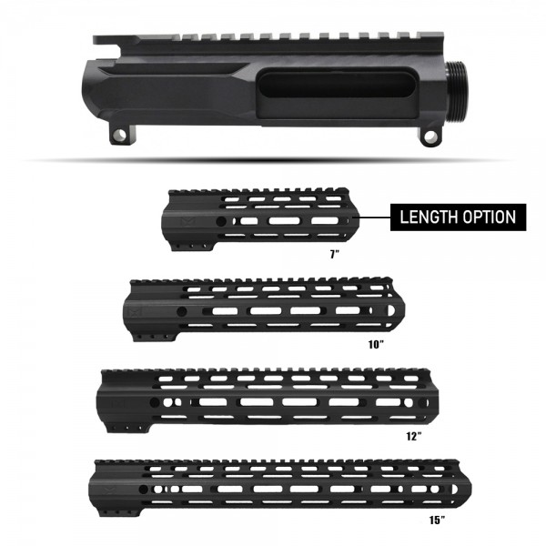 AR-15 Upper Receiver Billet and Angle Cut M-Lok Handguard |Made in U.S.A. 