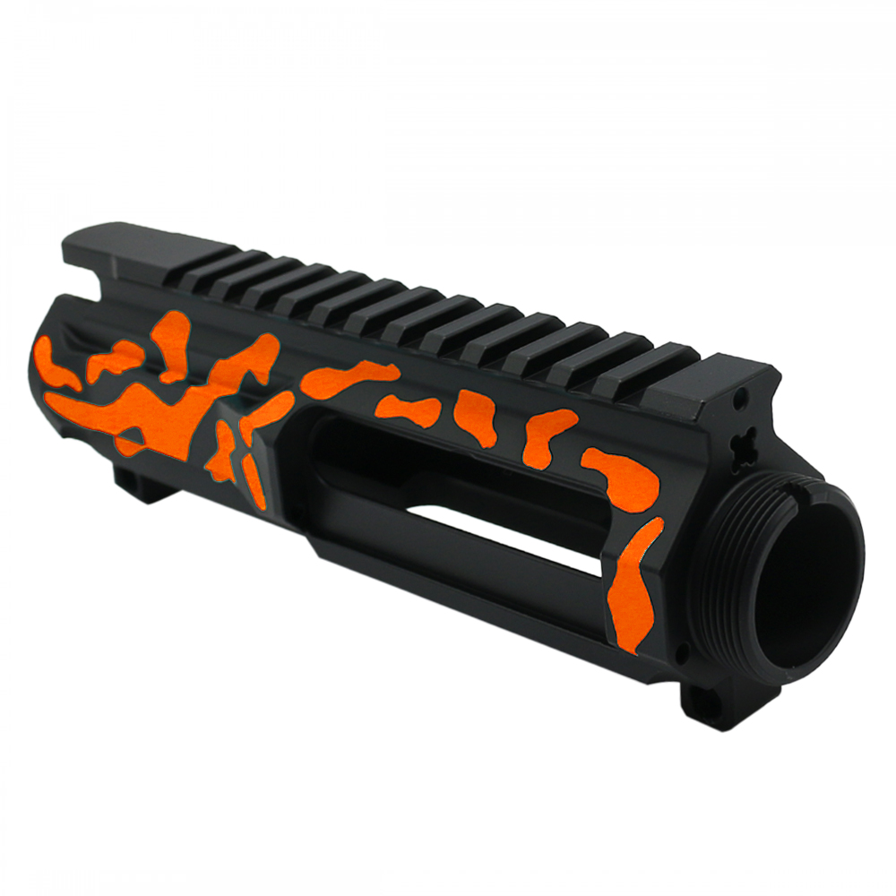 CERAKOTE CAMO| AR-15 Billet Upper Receiver| Black and Hunter Orange -Made In U.S.A 