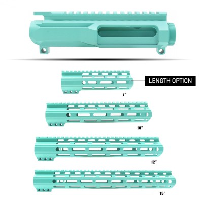 CERAKOTE ROBBINS EGG| AR-15 Upper Receiver Billet and Angle Cut M-Lok Handguard |Made in U.S.A. 