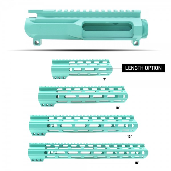 CERAKOTE ROBBINS EGG| AR-15 Upper Receiver Billet and Angle Cut M-Lok Handguard |Made in U.S.A. 