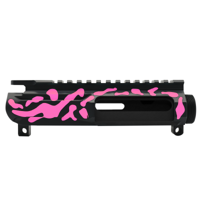 CERAKOTE CAMO PNK | AR-15/47/9/300 Custom Lightweight Side Cut Billet Upper Receiver - Base BLK - Pattern - PNK - Made In U.S.A