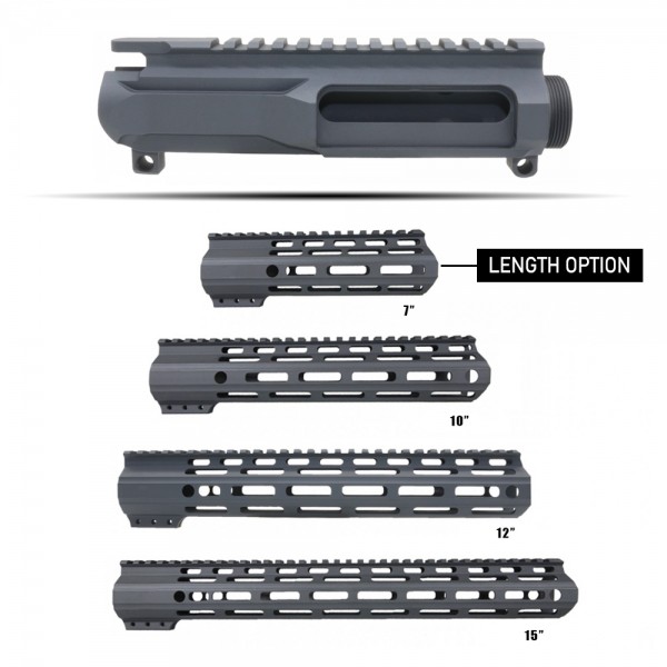 CERAKOTE SNIPER GRAY| AR-15 Billet Upper Receiver and Length Option| M-Lok Handguard Set| FMLUS-D-CSG| Made in USA  CERAKOTE SNIPER GRAY| AR-15 Billet Upper Receiver and Length Option| M-Lok Handguard Set| FMLUS-D-CSG| Made in USA