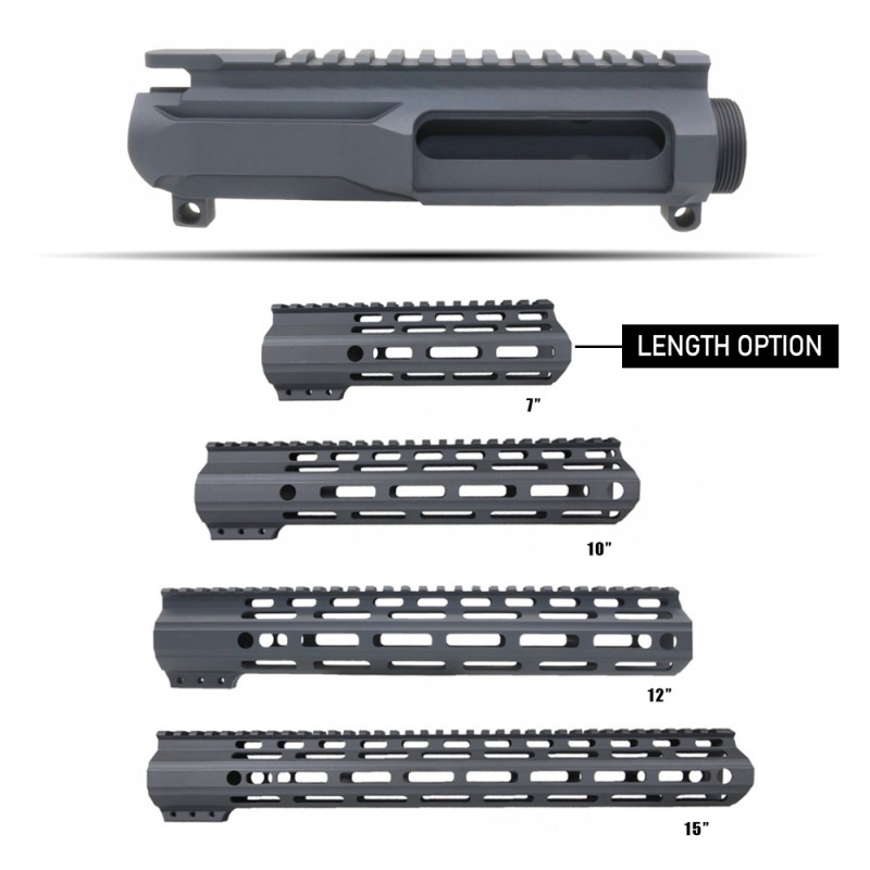 CERAKOTE SNIPER GRAY| AR-15 Billet Upper Receiver and Length Option| M-Lok Handguard Set| FMLUS-D-CSG| Made in USA 