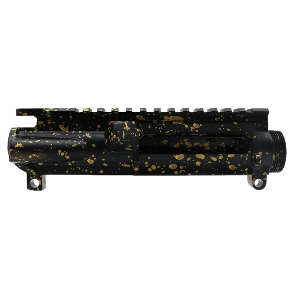 CERAKOTE SPLATTER GLD | AR-15 Mil-Spec Upper Receiver - Base BLK - Pattern - GLD - Made in U.S.A