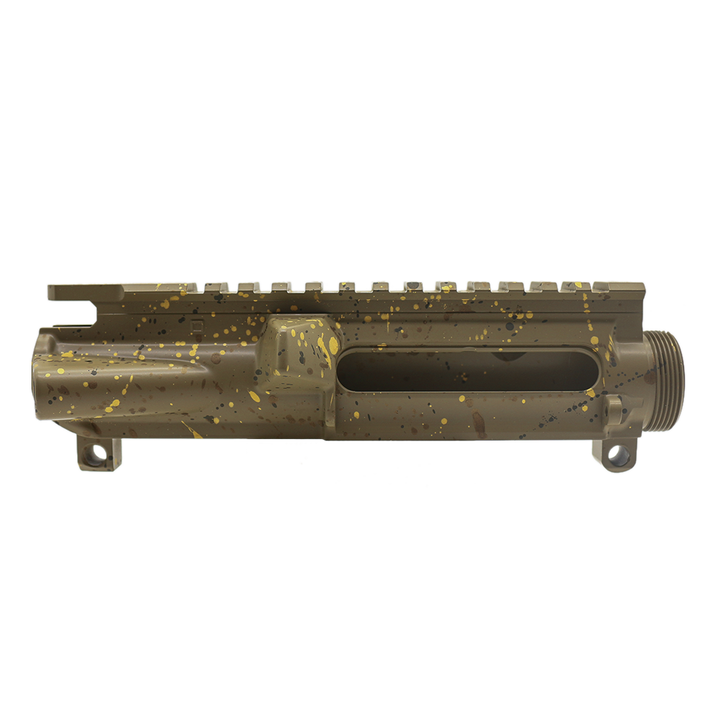 Cerakote Splatter| AR-15 Mil-Spec Upper Receiver -BASE FDE- PATTERN-BBR-ODG-GOLD- MADE IN U.S.A