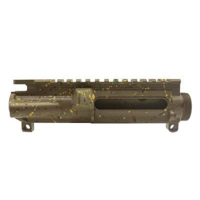 CERAKOTE SPLATTER FDE | AR-15 Mil-Spec Upper Receiver - Base FDE - Pattern - BBR.ODG.GLD - MADE IN U.S.A