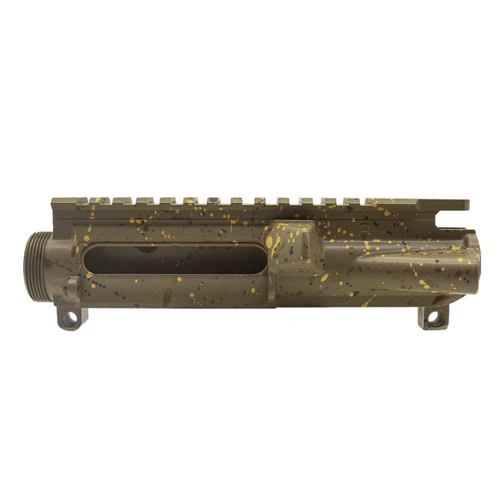 Cerakote Splatter| AR-15 Mil-Spec Upper Receiver -BASE FDE- PATTERN-BBR-ODG-GOLD- MADE IN U.S.A