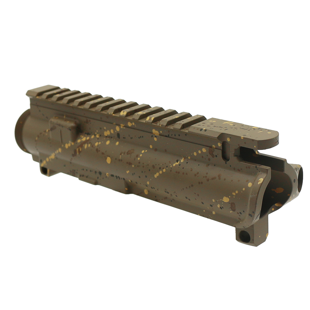 Cerakote Splatter| AR-15 Mil-Spec Upper Receiver -BASE FDE- PATTERN-BBR-ODG-GOLD- MADE IN U.S.A