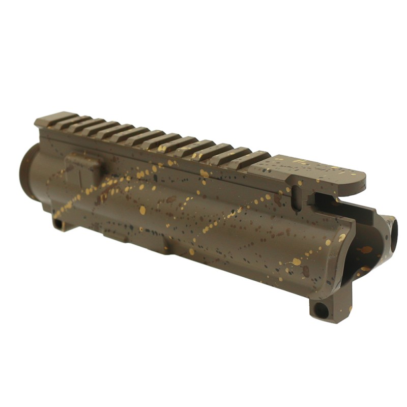 Cerakote Splatter| AR-15 Mil-Spec Upper Receiver -BASE FDE- PATTERN-BBR-ODG-GOLD- MADE IN U.S.A