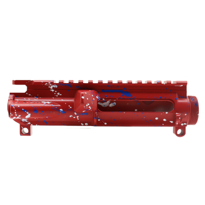 CERAKOTE SPLATTER RED BW | AR-15 Mil-Spec Upper Receiver - Base RED - Pattern - BLU.WHI - Made in U.S.A