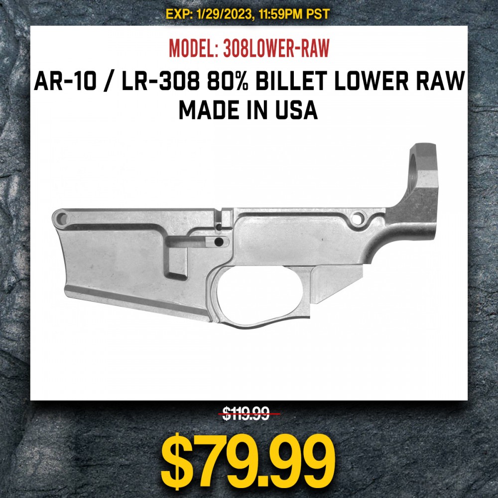 AR-10 / LR-308 80% Billet Lower Raw | Made in USA