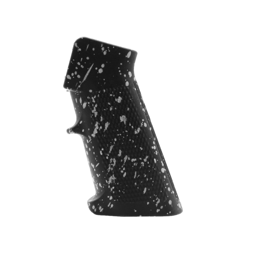 CERAKOTE SPLATTER | AR STANDARD A2 PISTOL GRIP - BASE BLACK - PATTERN - GLACIER SILVER CERAKOTE SPLATTER | AR STANDARD A2 PISTOL GRIP - BASE BLACK - PATTERN - GLACIER SILVER