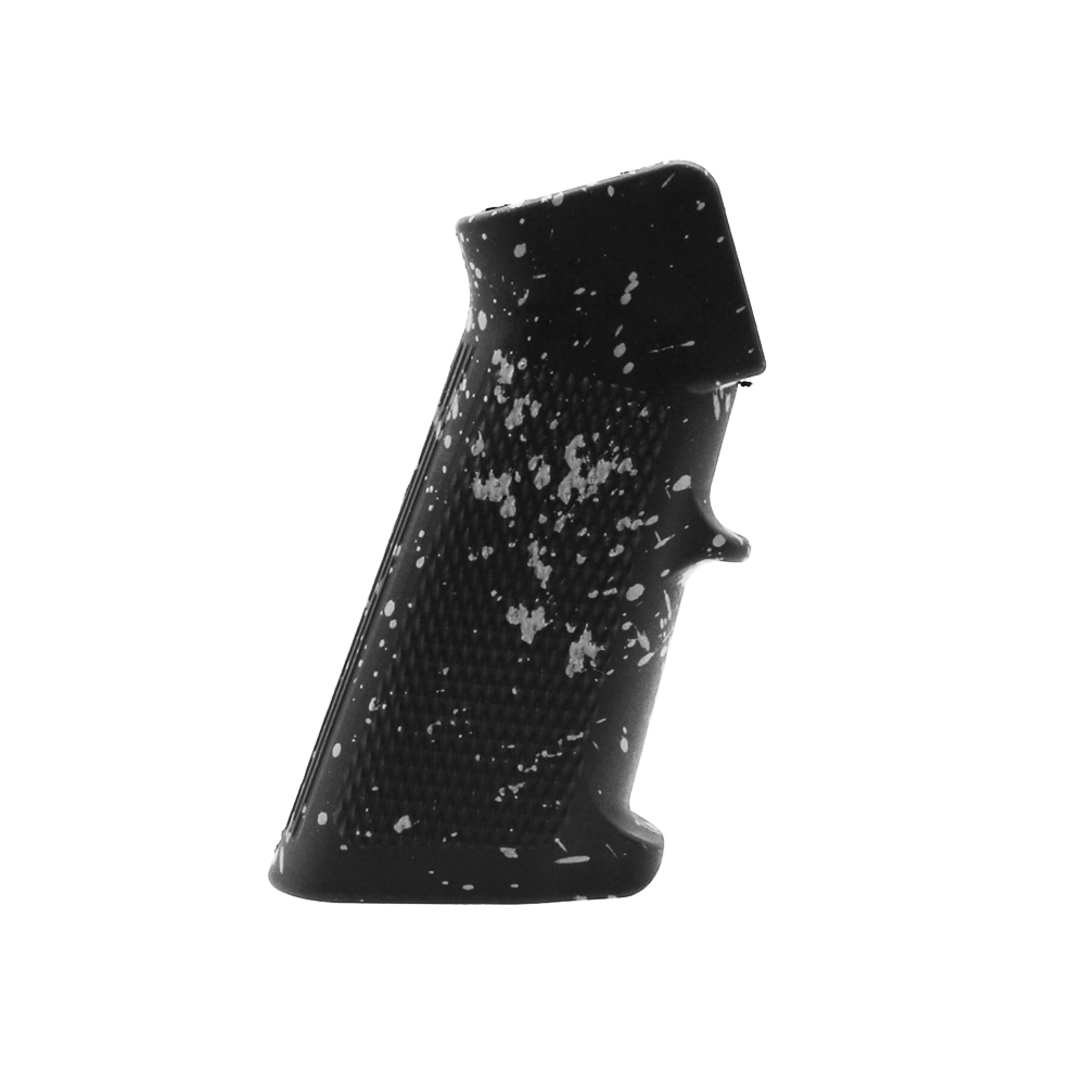 CERAKOTE SPLATTER | AR STANDARD A2 PISTOL GRIP - BASE BLACK - PATTERN - GLACIER SILVER CERAKOTE SPLATTER | AR STANDARD A2 PISTOL GRIP - BASE BLACK - PATTERN - GLACIER SILVER