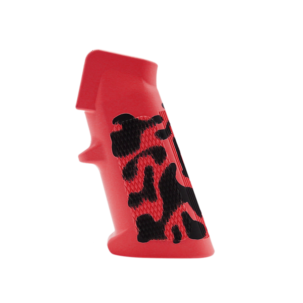 CERAKOTE CAMO RED | AR Standard A2 Pistol Grip - Base RED - Pattern - BLK CERAKOTE CAMO RED | AR Standard A2 Pistol Grip - Base RED - Pattern - BLK