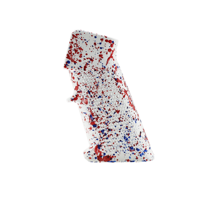 CERAKOTE SPLATTER WHI BR | AR STANDARD A2 PISTOL GRIP - Base WHI - Pattern - RED.BLU