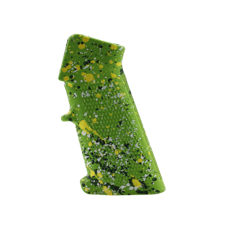 CERAKOTE SPLATTER | AR STANDARD A2 PISTOL GRIP - BASE ZOMBIE GREEN - PATTERN - HIGHLAND GREEN - BRIGHT WHITE - LEMON ZEST CERAKOTE SPLATTER | AR STANDARD A2 PISTOL GRIP - BASE ZOMBIE GREEN - PATTERN - HIGHLAND GREEN - BRIGHT WHITE - LEMON ZEST