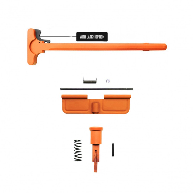 AR-10 / LR-308 CERAKOTE HUNTER ORANGE Package Dust Cover, Forward Assist with Latch Option on Charging Handle