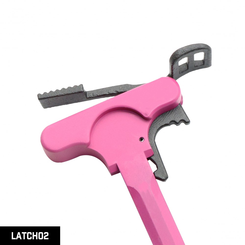 AR-10 / LR-308 CERAKOTE PINK Package Dust Cover, Forward Assist with Latch Option on Charging Handle