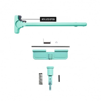 AR-10 / LR-308 CERAKOTE ROBINS EGG Package Dust Cover, Forward Assist with Latch Option on Charging Handle