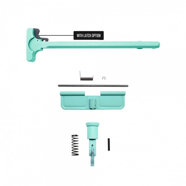 AR-10 / LR-308 CERAKOTE ROBINS EGG Package Dust Cover, Forward Assist with Latch Option on Charging Handle AR-10 / LR-308 CERAKOTE ROBINS EGG Package Dust Cover, Forward Assist with Latch Option on Charging Handle