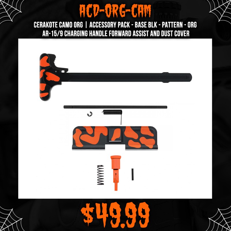CERAKOTE CAMO ORG | Accessory Pack - Base BLK - Pattern - ORG | AR-15/9 Charging Handle Forward Assist and Dust Cover CERAKOTE CAMO ORG | Accessory Pack - Base BLK - Pattern - ORG | AR-15/9 Charging Handle Forward Assist and Dust Cover