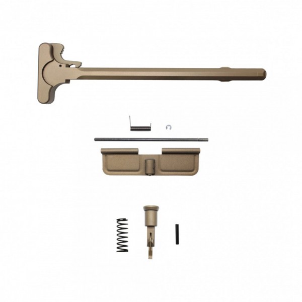 Tan Anodized Accessory Pack | AR-15/9 Charging Handle Forward Assist and Dust Cover