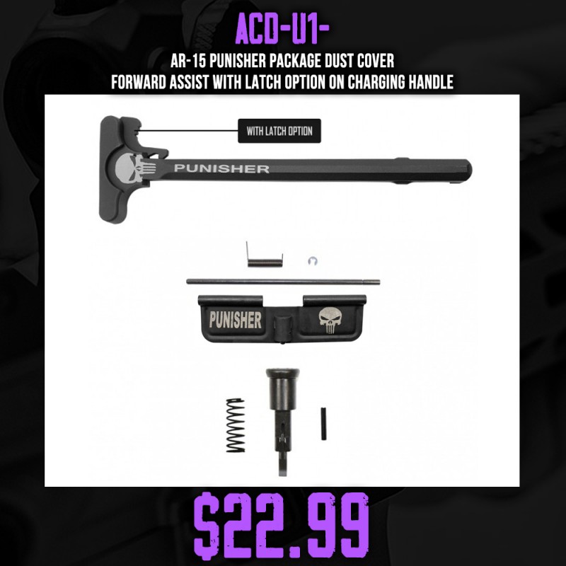 AR-15 PUNISHER Package Dust Cover, Forward Assist with Latch Option on Charging Handle