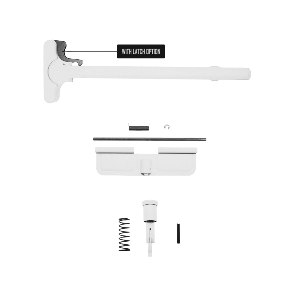 Cerakote Bright White Accessory Pack| AR-15/9 Charging Handle Forward Assist and Dust Cover