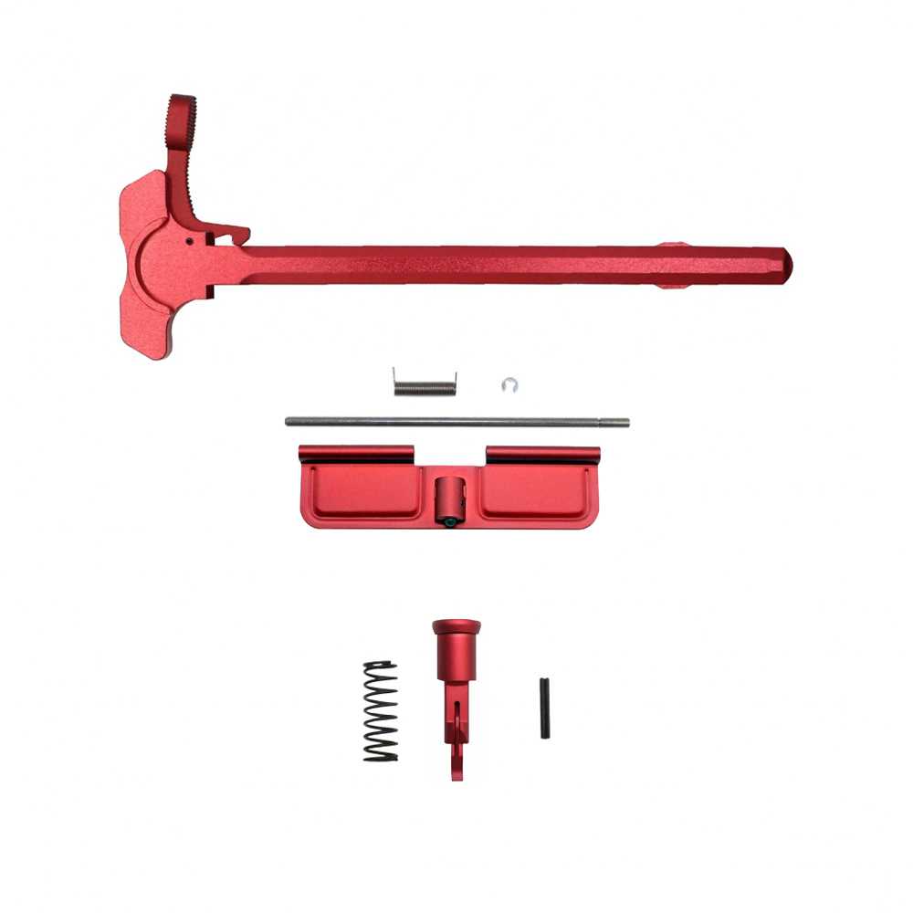 RED Anodized Accessory Pack | AR-15/9 Sledge Charging Handle Forward Assist and Dust Cover