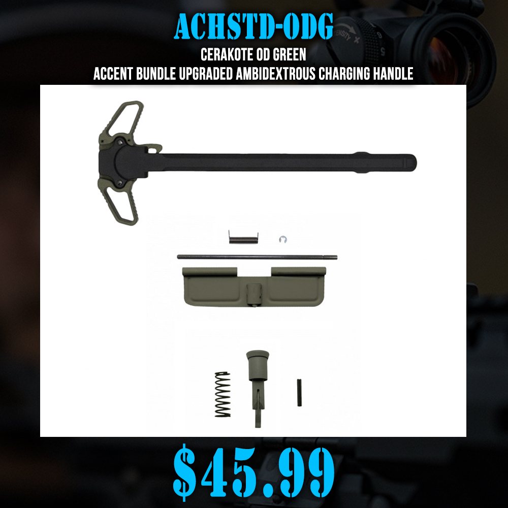CERAKOTE OD GREEN| Accent Bundle Upgraded Ambidextrous Charging Handle CERAKOTE OD GREEN| Accent Bundle Upgraded Ambidextrous Charging Handle