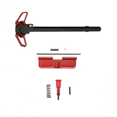 CERAKOTE RED| Accent Bundle Upgraded Ambidextrous Charging Handle 