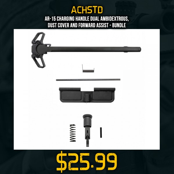 AR-15 Charging Handle Dual Ambidextrous, Dust Cover and Forward Assist -Bundle 