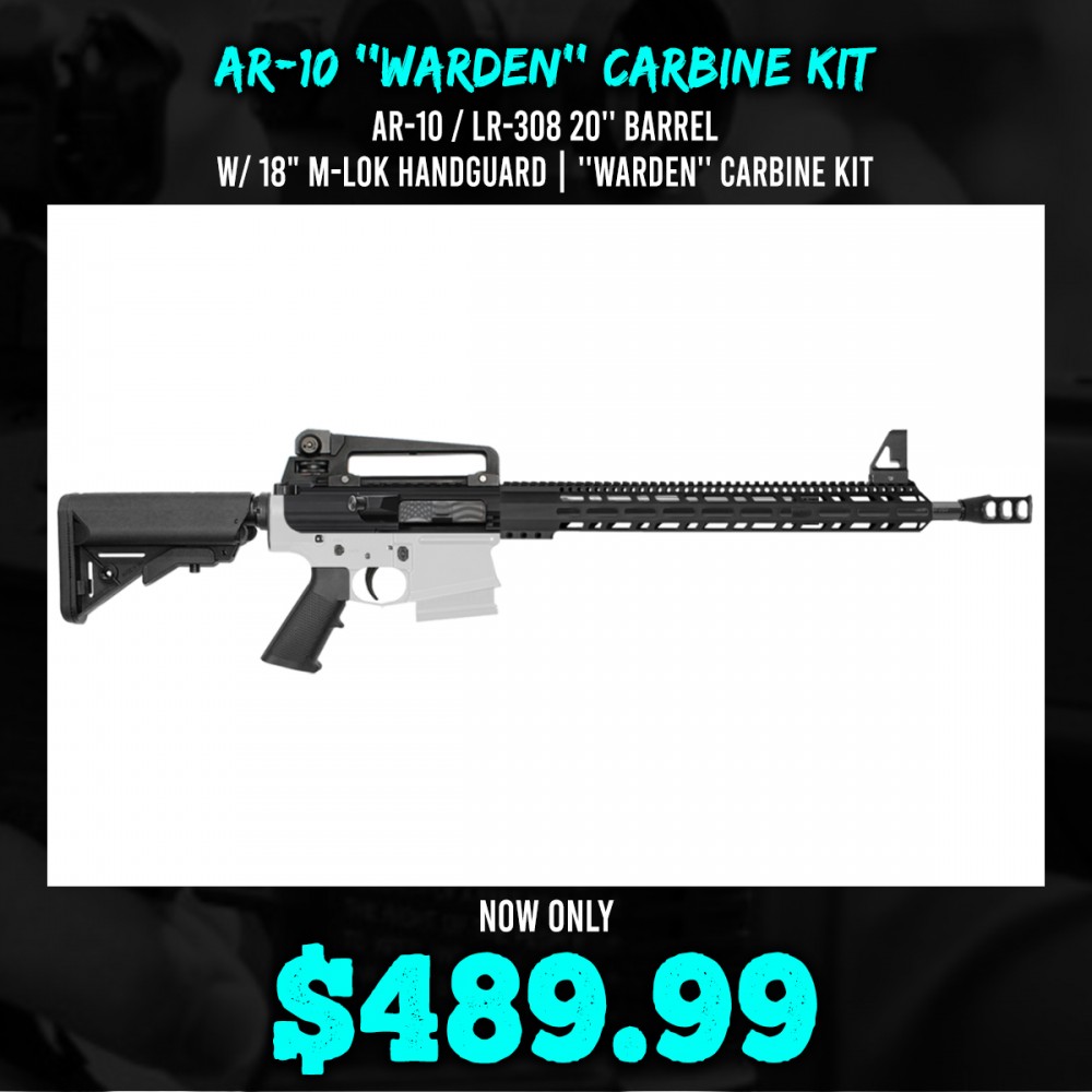 AR-10 / LR-308 20'' Barrel W/ 18" M-Lok Handguard| ''Warden''  Carbine Kit