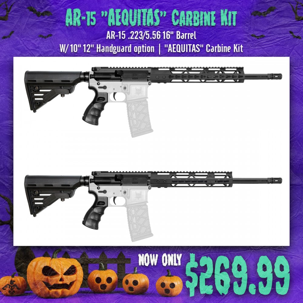 AR-15 .223/5.56 16" Barrel  W/ 10" 12" Handguard option | ''AEQUITAS'' Carbine Kit