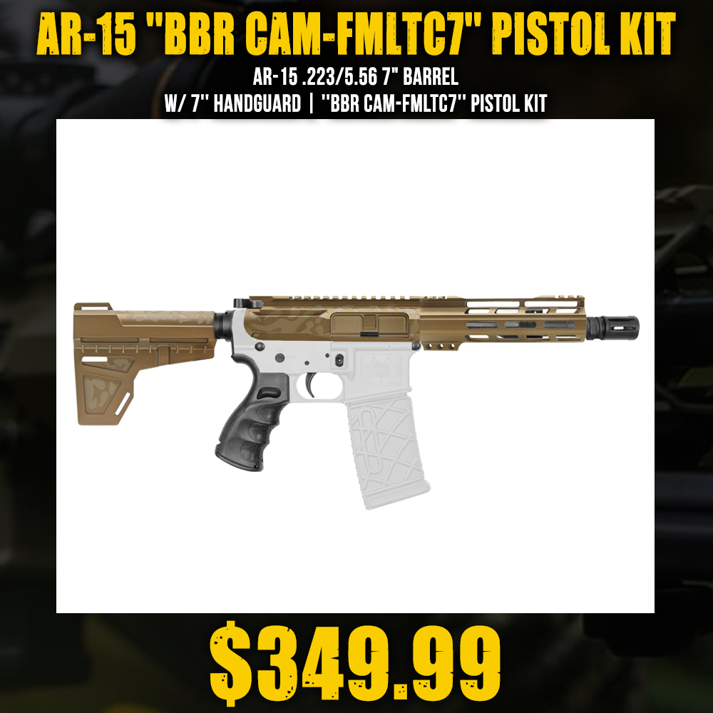 AR-15 .223/5.56 7" Barrel W/ 7'' Handguard | ''BBR CAM-FMLTC7'' Pistol Kit AR-15 .223/5.56 7" Barrel W/ 7'' Handguard | ''BBR CAM-FMLTC7'' Pistol Kit