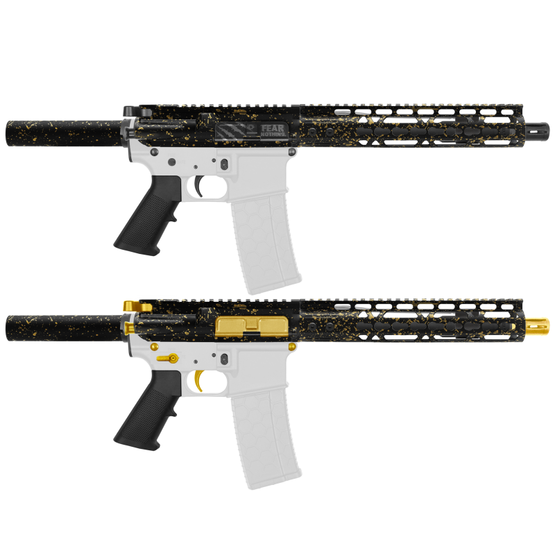 AR-15 .223/5.56 10.5" Barrel  W/ 10'' Handguard | ''BLK-G-SPLATTER'' Pistol Kit