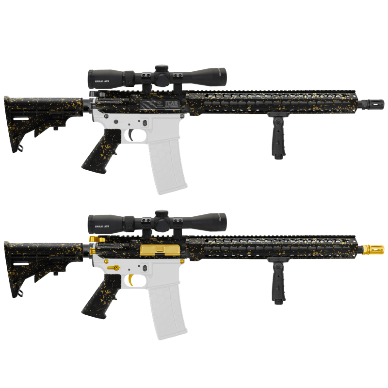 AR-15 .223/5.56 16" Barrel W/ 16'' Handguard | ''BLK-G-SPLATTER-V2'' Carbine Kit