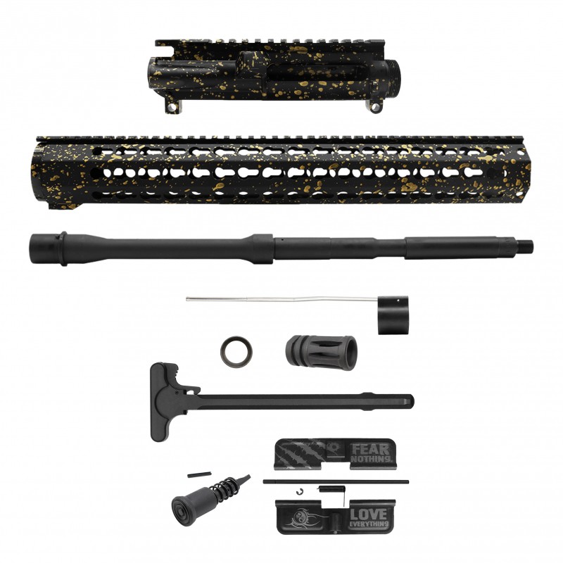 AR-15 .223/5.56 16" Barrel W/ 16'' Handguard | ''BLK-G-SPLATTER-V2'' Carbine Kit AR-15 .223/5.56 16" Barrel W/ 16'' Handguard | ''BLK-G-SPLATTER-V2'' Carbine Kit