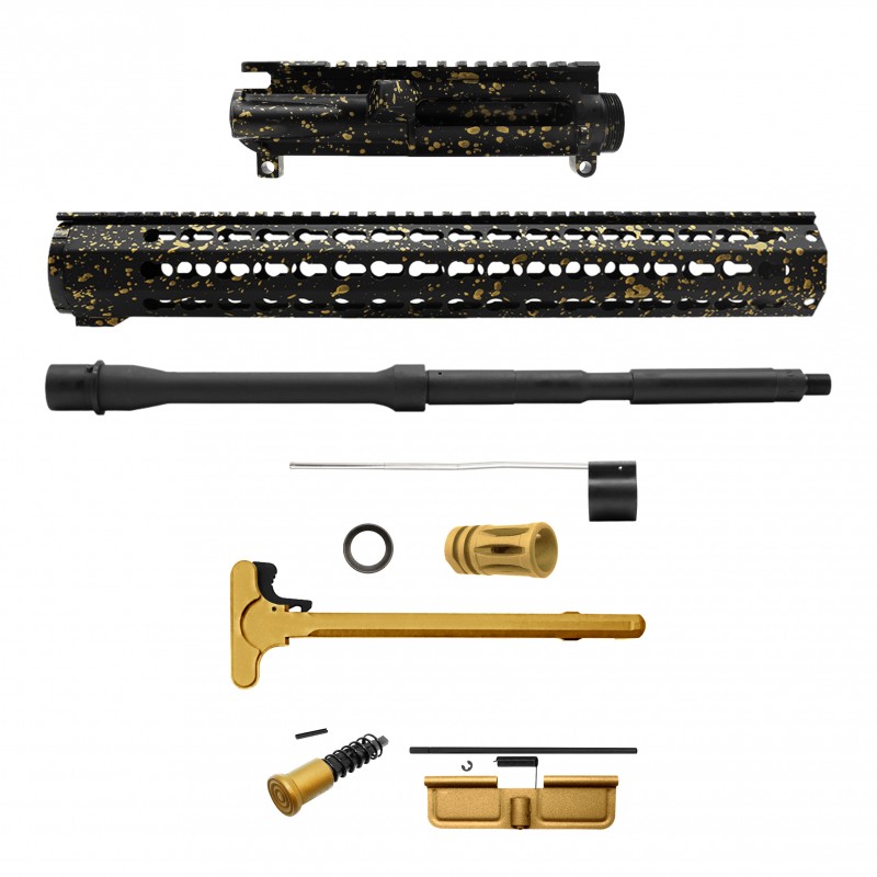 AR-15 .223/5.56 16" Barrel W/ 16'' Handguard | ''BLK-G-SPLATTER-V2'' Carbine Kit AR-15 .223/5.56 16" Barrel W/ 16'' Handguard | ''BLK-G-SPLATTER-V2'' Carbine Kit