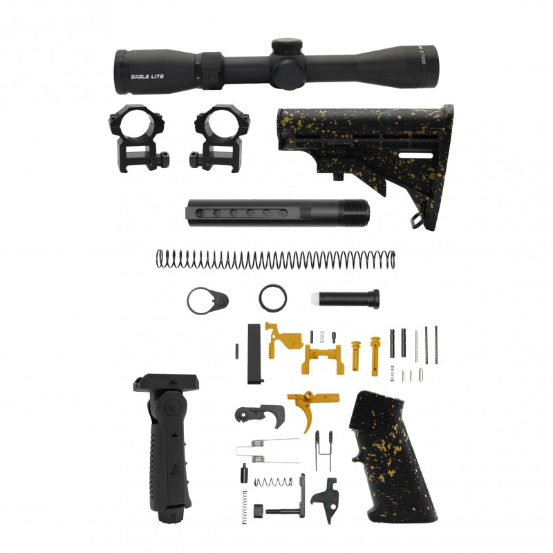 AR-15 .223/5.56 16" Barrel W/ 16'' Handguard | ''BLK-G-SPLATTER-V2'' Carbine Kit AR-15 .223/5.56 16" Barrel W/ 16'' Handguard | ''BLK-G-SPLATTER-V2'' Carbine Kit