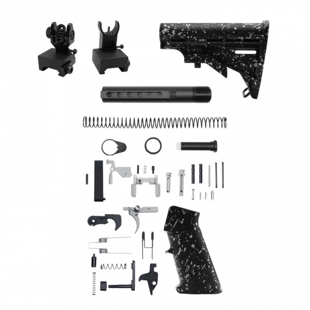 AR-15 .223/5.56 16" Barrel W/ 10'' Handguard | ''BLK-S-SPLATTER'' Carbine Kit