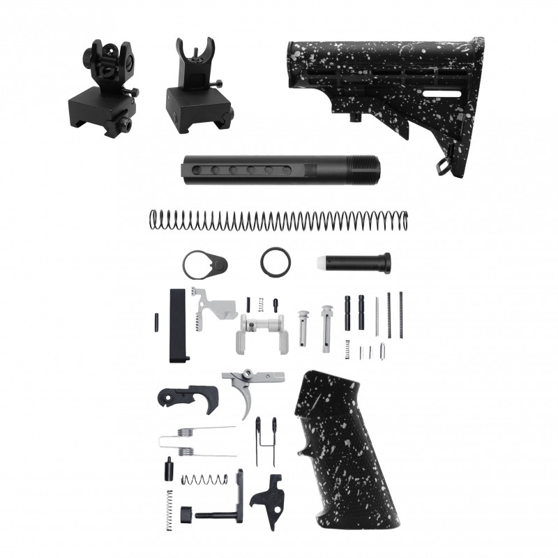 AR-15 .223/5.56 16" Barrel W/ 10'' Handguard | ''BLK-S-SPLATTER'' Carbine Kit