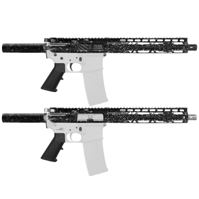 AR-15 .223/5.56 10.5" Barrel  W/ 10'' Handguard | ''BLK-S-SPLATTER'' Pistol Kit