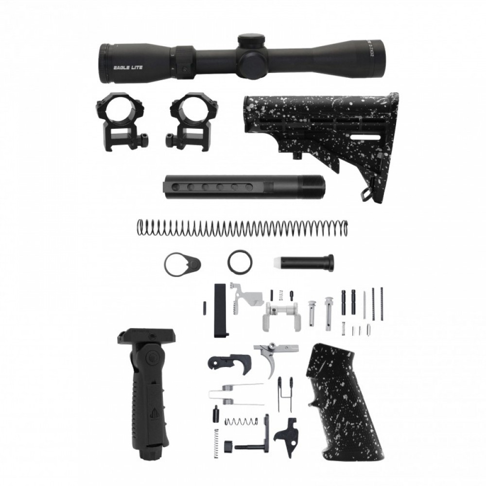 AR-15 .223 Wylde 18" Barrel W/ 16'' Handguard | ''BLK-S-SPLATTER-V2'' Carbine Kit